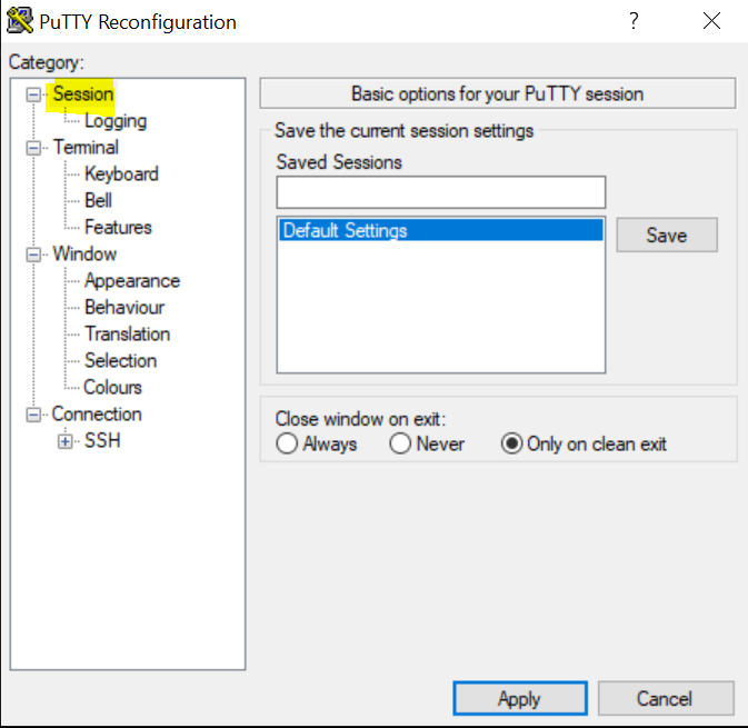 SuperPuTTY changes in settings