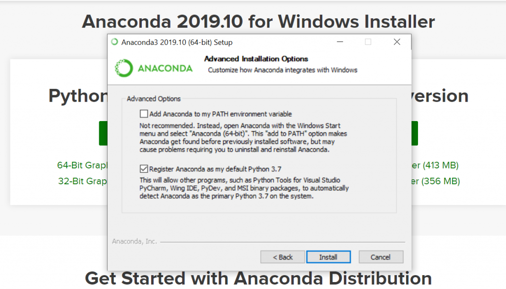 Anaconda Advanced Installation option