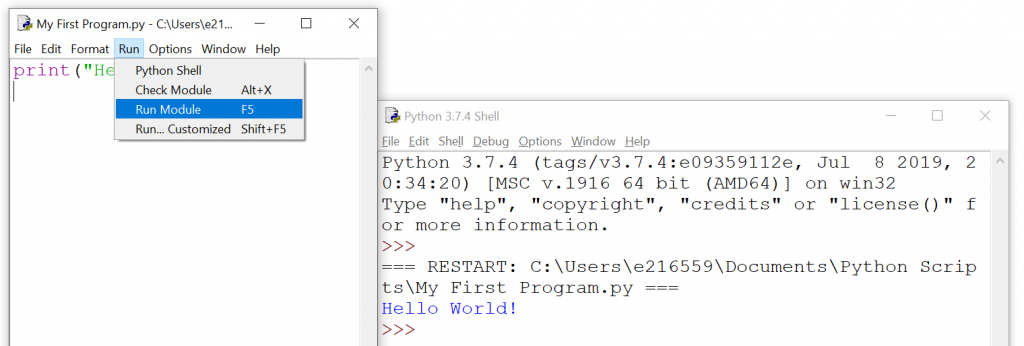 Python code run Module